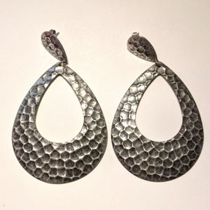 Vintage lightweight hammered silver earrings